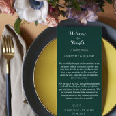 Smaragdgroen Welkom & bedankt Huwelijkskaartje