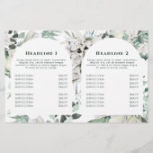 Smaragdgroen Witte bloemen Bifold brochure (Achterkant)