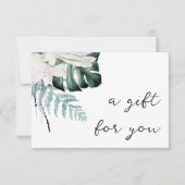 Smaragdgroen Witte bloemen Cadeaubon (Voorkant)