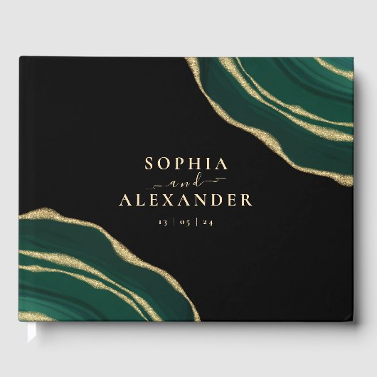 Smaragdgroene agaat gastenboek (Voorkant)