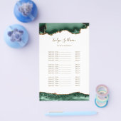 Smaragdgroene agaat op witte prijslijst Flyer (Enkel)