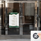 Smaragdgroene agaat op witte servicemenukaart raamsticker (Kantoordeur)