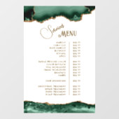 Smaragdgroene agaat op witte servicemenukaart raamsticker (Vel)