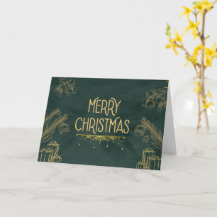 Smaragdgroene Art Deco Kerstkaart Kaart