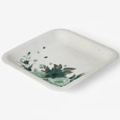 Smaragdgroene bloemen botanisch papieren bordje (Gebogen)