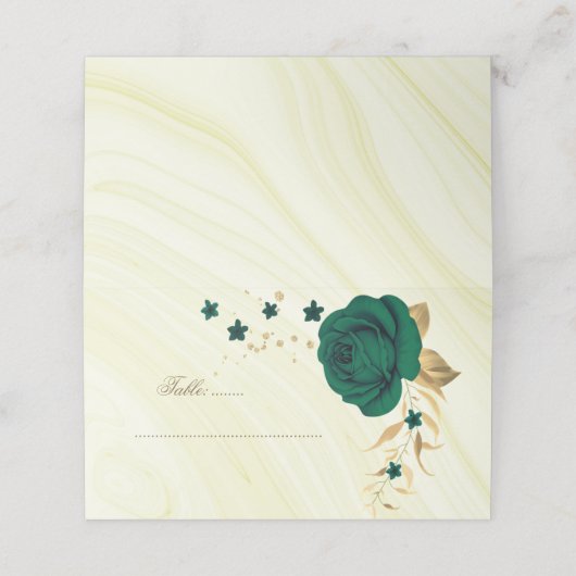 smaragdgroene bloemen gouden marmer (Buitenkant ongevouwen)