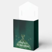 Smaragdgroene bloemenquinceañera vlinders bedankdoosjes (Geopend)