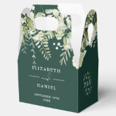 Smaragdgroene Bloemige Groene Monogram Bruiloft Bedankdoosjes (Geopend)