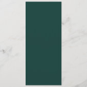 Smaragdgroene bloemperzik gouden bruiloft receptie menu (Achterkant)