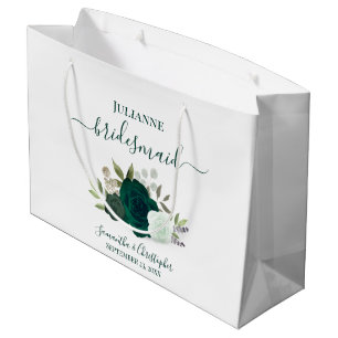 Smaragdgroene Boho Rozen Trouw Bruidsmeisje Groot Cadeauzakje