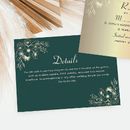 Smaragdgroene bruiloft Details Behuizing Kaart