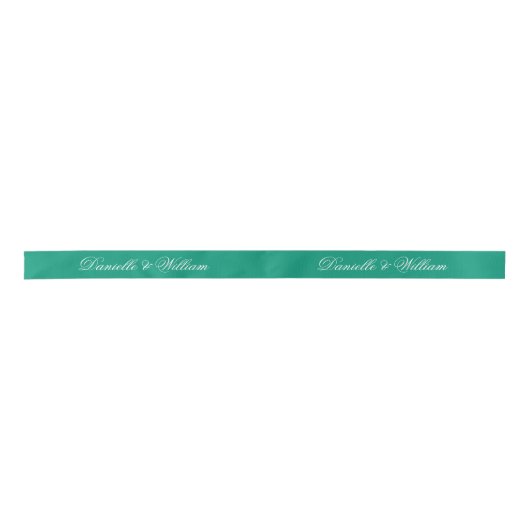 Smaragdgroene bruiloft Elegant Script kalligrafie Lint (Voorkant)