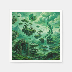 Smaragdgroene droom Surreal landschap Schakeringen Servet
