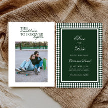 Smaragdgroene Elegante Typografie Trouwfoto