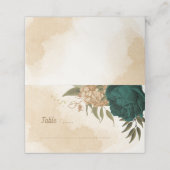 Smaragdgroene en beige gouden bloemen (Buitenkant ongevouwen)