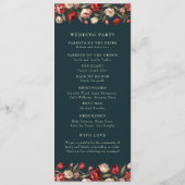 Smaragdgroene en rode tulp bruiloft programma (Achterkant)