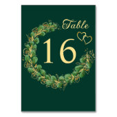 Smaragdgroene eucalyptus krans juweel Toon bruilof Kaart (Voorkant)