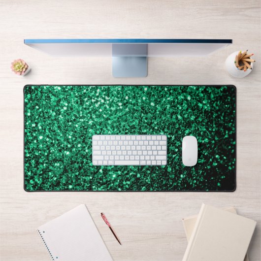Smaragdgroene faux glitter schittert bureaumat (Kantoor 1)