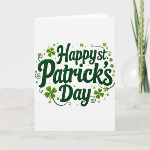 Smaragdgroene gelukskaart voor St. Patrick's Day Kaart