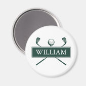 Smaragdgroene gepersonaliseerde naamgolfbalclubs magneet (Voorkant / Achterkant)