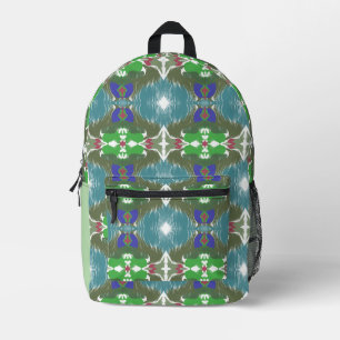 Smaragdgroene Getijde Kaleidoscoop Bedrukte Rugzak