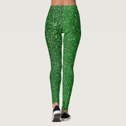 Smaragdgroene glitter St Patricks Day Sparkle Yoga Leggings (Achterkant)