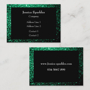 Smaragdgroene glitters glinsterend frame Zwart Visitekaartje