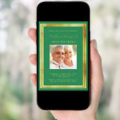 Smaragdgroene gouden fotoverjaardag kaart