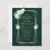 Smaragdgroene Gouden Frame Bloem Kaart (Voorkant)