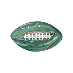 Smaragdgroene Gouden Glitter Voetbal Aangepaste Na American Football