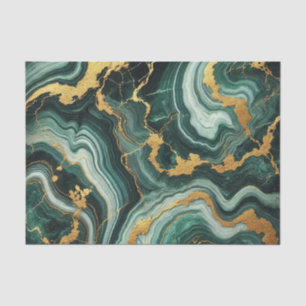 Smaragdgroene & Gouden Marmer Look Glamour Bruilof Tissuepapier