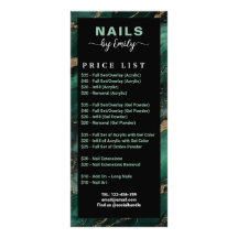 Smaragdgroene Gouden Marmeren Nagelsalon Prijslijs