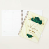 smaragdgroene goudmarmerbruiloft planner (Display)