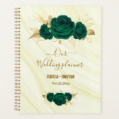 smaragdgroene goudmarmerbruiloft planner (Voorkant)