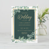 Smaragdgroene groene goud FOTOHUWELIJKSAUSPIJTING Kaart (Staand voorkant)