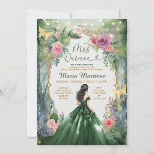 Smaragdgroene jurk Magisch bos meisje Mis Quince Kaart