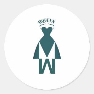 smaragdgroene jurk-silhouet ronde sticker