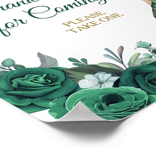 Smaragdgroene jurken quinceañera dank u poster (Hoek)