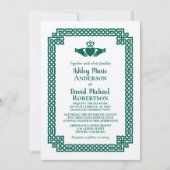 Smaragdgroene Keltische knoop Claddagh bruiloft Kaart (Voorkant)