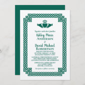 Smaragdgroene Keltische knoop Claddagh bruiloft Kaart (Voorkant / Achterkant)