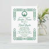 Smaragdgroene Keltische knoop Claddagh Kaart (Staand voorkant)