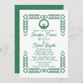 Smaragdgroene Keltische knoop Claddagh Kaart (Voorkant / Achterkant)