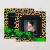 Smaragdgroene luipaard foto graduatie aankondiging (Voorkant / Achterkant)
