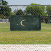 Smaragdgroene maan sterren Midnight Blue Banner (Insitu)