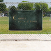 Smaragdgroene maan sterren Midnight Blue Banner (Insitu)