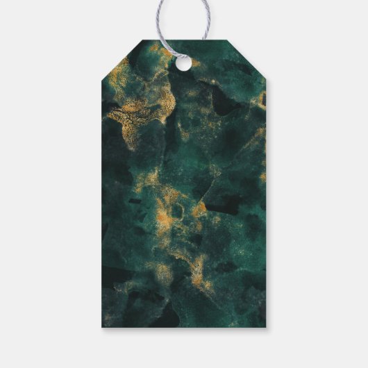 Smaragdgroene marmeren bedankkaartjes cadeaulabel (Achterkant)