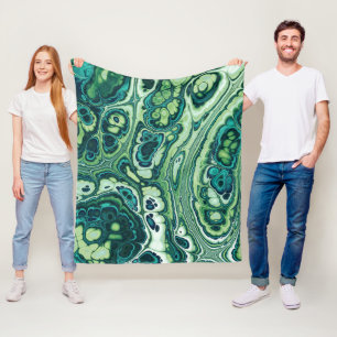 Smaragdgroene marmeren stroom fleece deken
