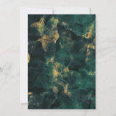 Smaragdgroene marmeren uitnodiging met invulvelden (Achterkant)