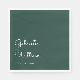 Smaragdgroene Minimalistische Elegante Schrift Ser Servet