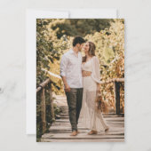 Smaragdgroene moderne trouwfoto-uitnodigingen kaart (Achterkant)